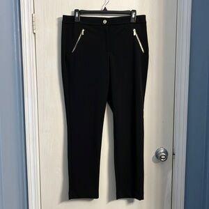Karl Lagerfeld Womens black dress pants. Two angled zipper pockets on the front
